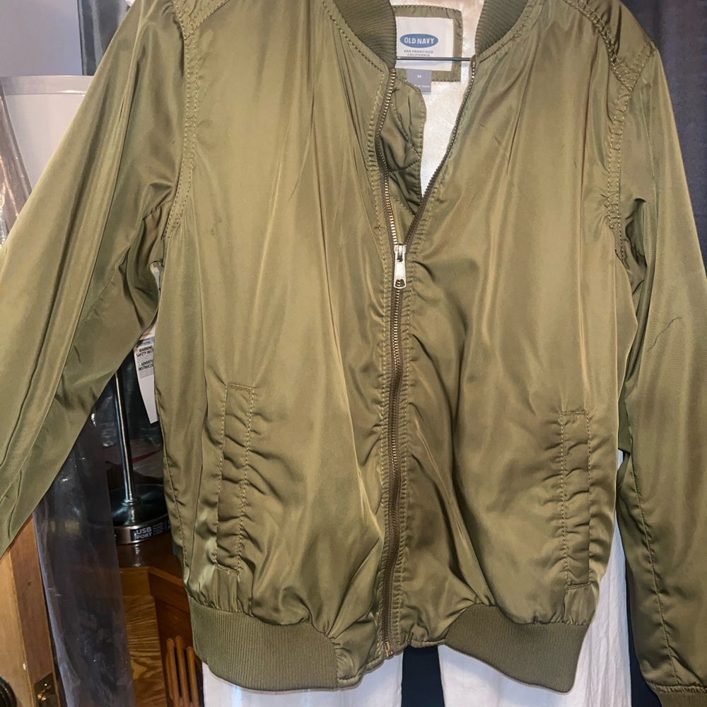 Old Navy Olive Bomber Jacket - Army Green